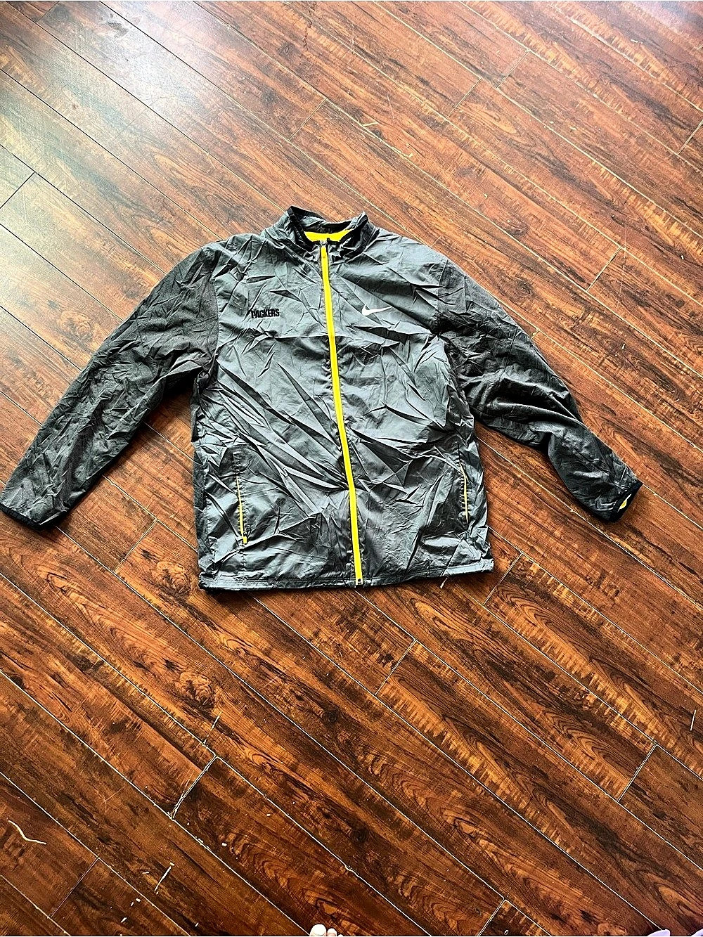 Nike Green Bay Packers Full Zip Windbreaker Jacket Black